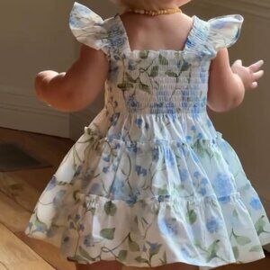 Hill House Tiny Ellie Nap Dress Blue Peony Bouquet